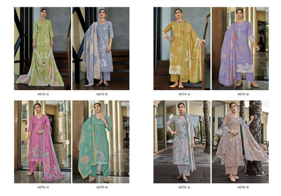 Rivaa Masha Pure Italian Lawn Digital Printed Dress Material - Amrah Wholesale