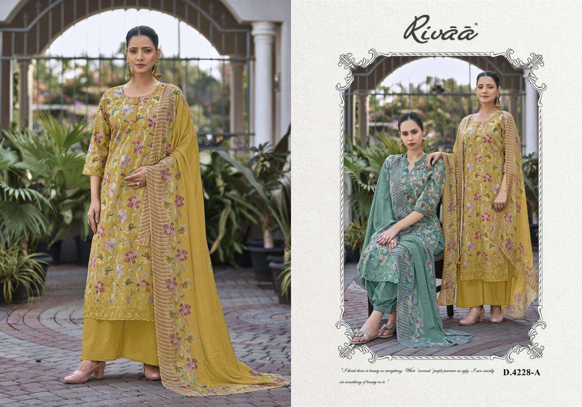 Rivaa Mehar Italian Lawn Digital Print Dress Material - Amrah Wholesale