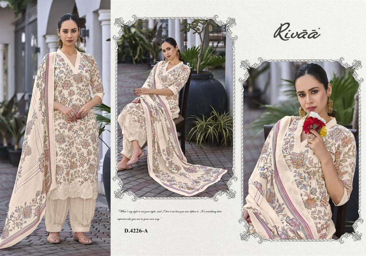 Rivaa Mehar Italian Lawn Digital Print Dress Material - Amrah Wholesale