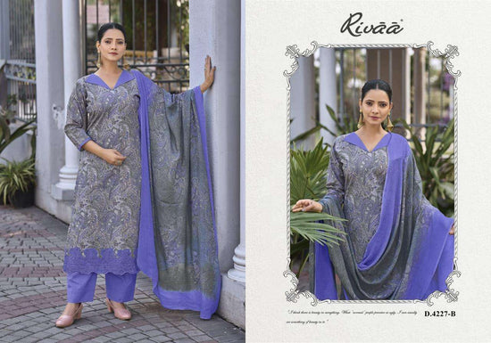 Rivaa Mehar Italian Lawn Digital Print Dress Material - Amrah Wholesale
