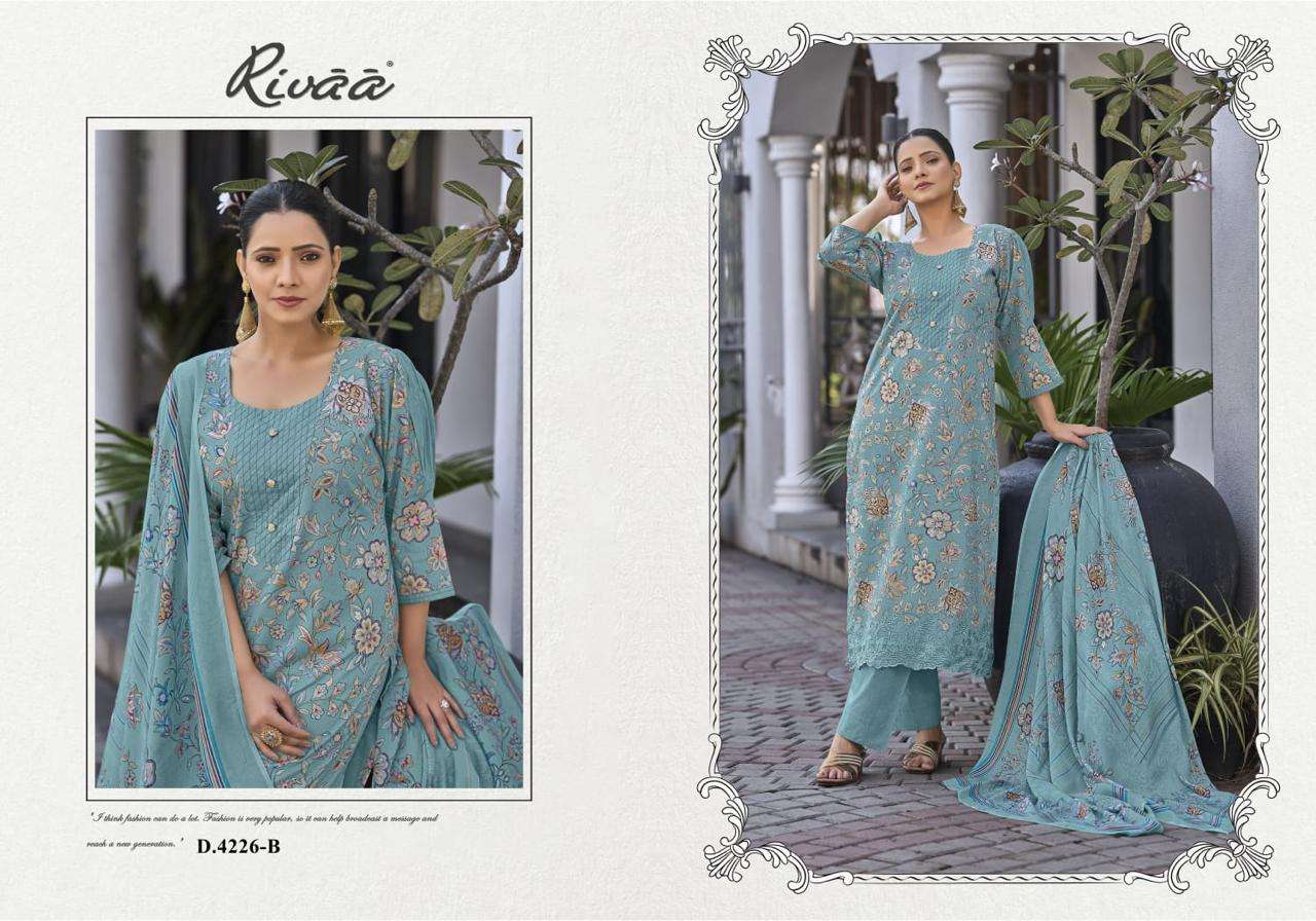 Rivaa Mehar Italian Lawn Digital Print Dress Material - Amrah Wholesale