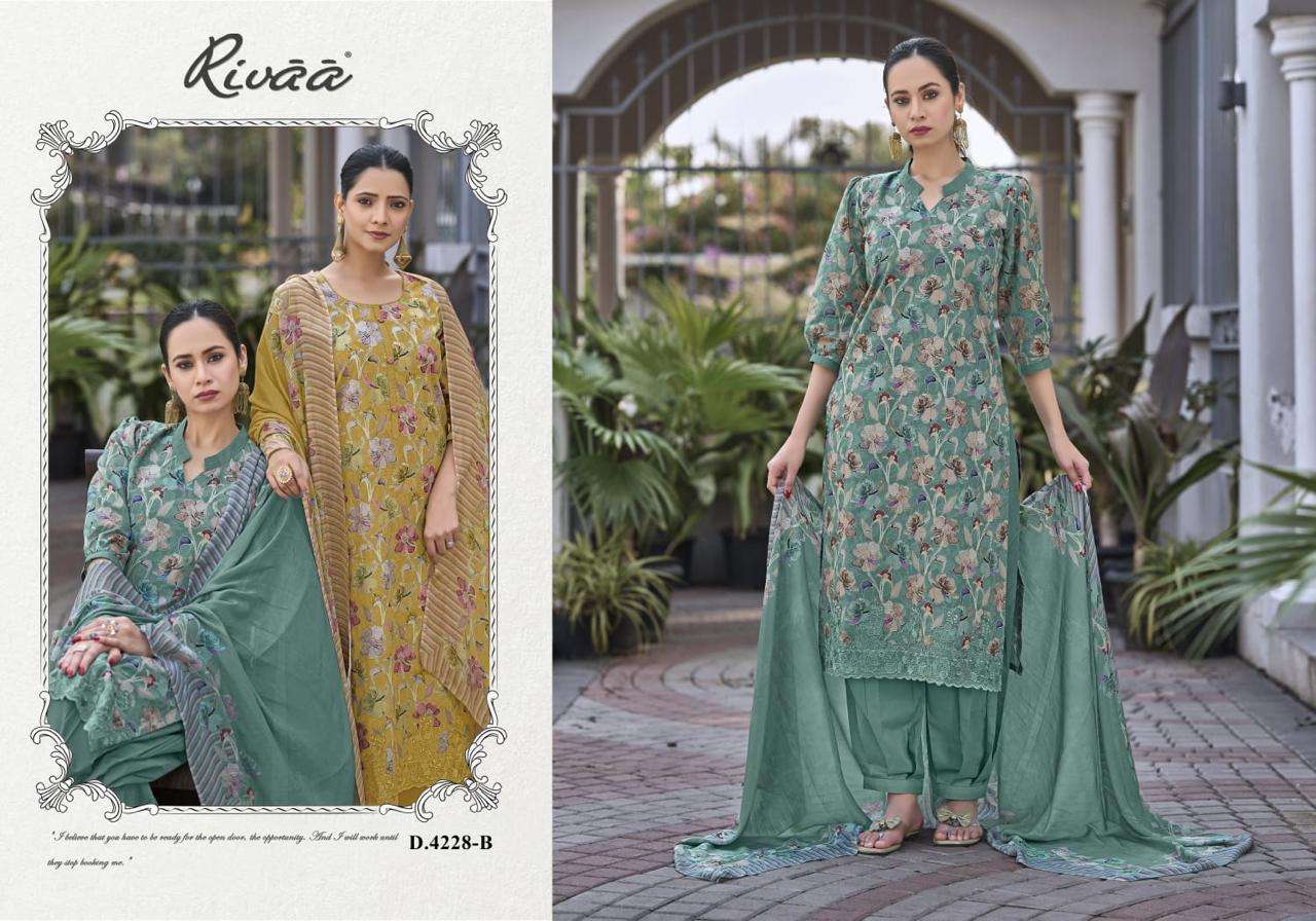 Rivaa Mehar Italian Lawn Digital Print Dress Material - Amrah Wholesale