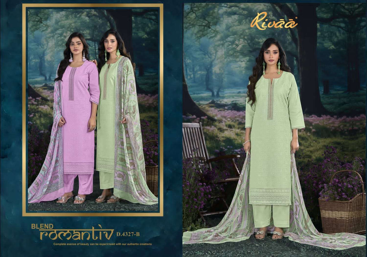 Rivaa Neela Italian Lawn Dress Material - Amrah Wholesale