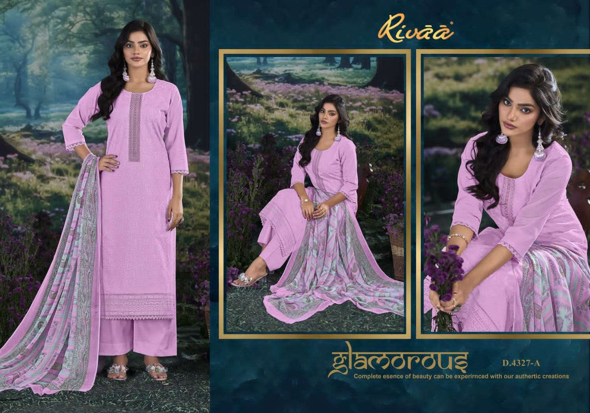 Rivaa Neela Italian Lawn Dress Material - Amrah Wholesale