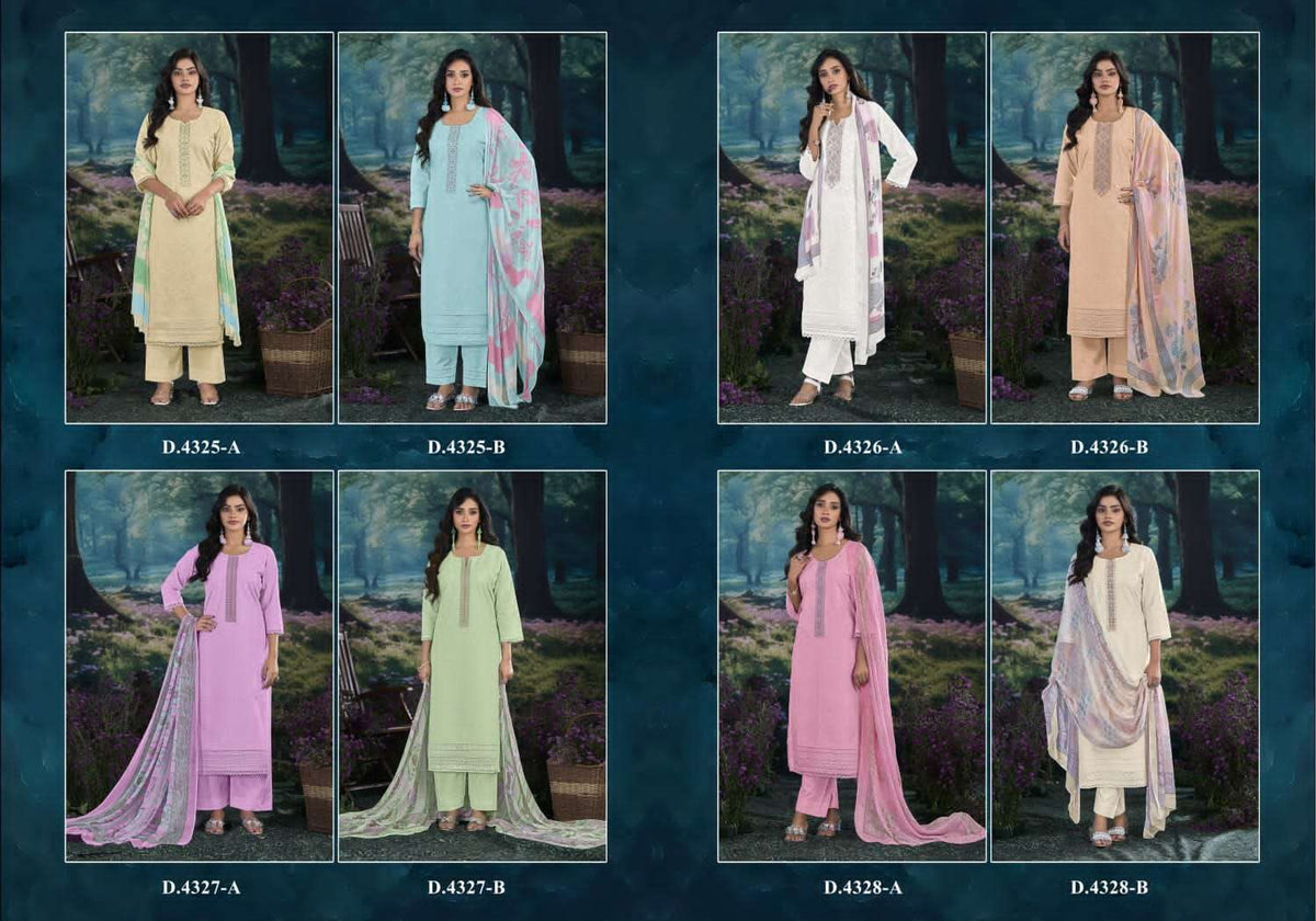 Rivaa Neela Italian Lawn Dress Material - Amrah Wholesale