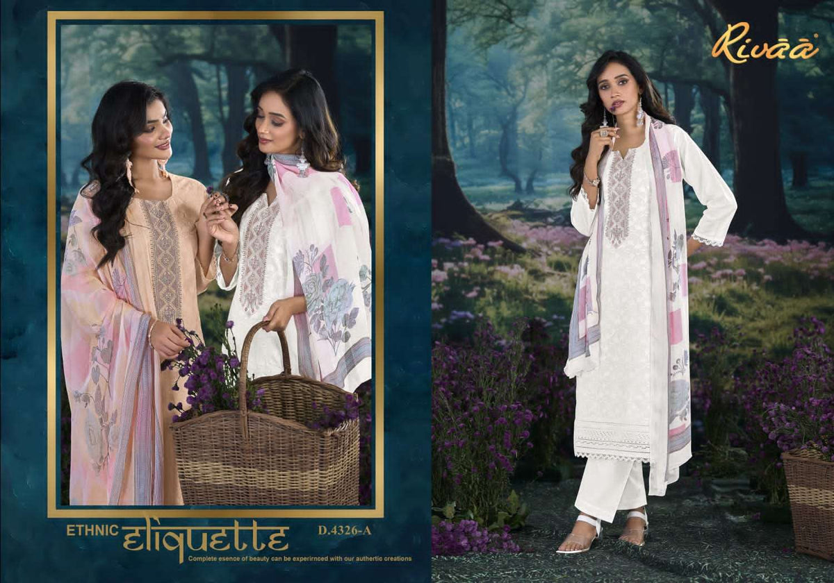 Rivaa Neela Italian Lawn Dress Material - Amrah Wholesale