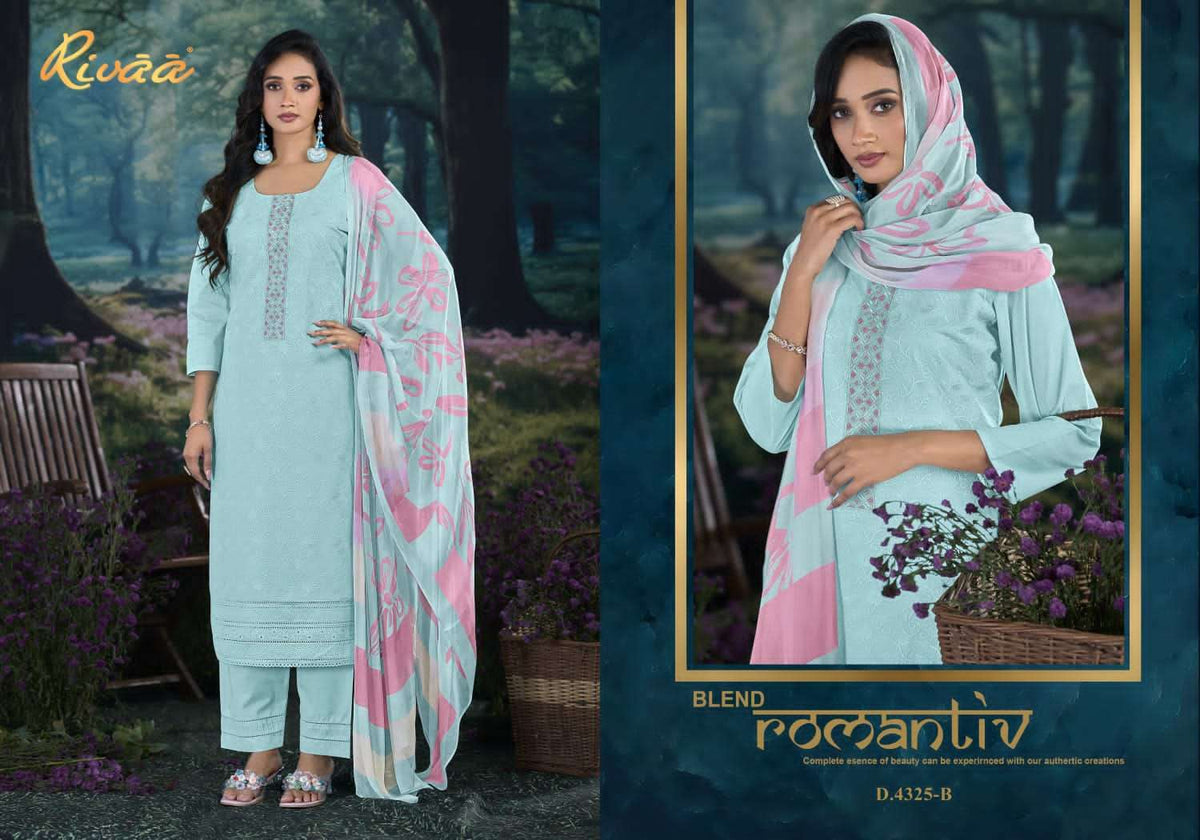 Rivaa Neela Italian Lawn Dress Material - Amrah Wholesale