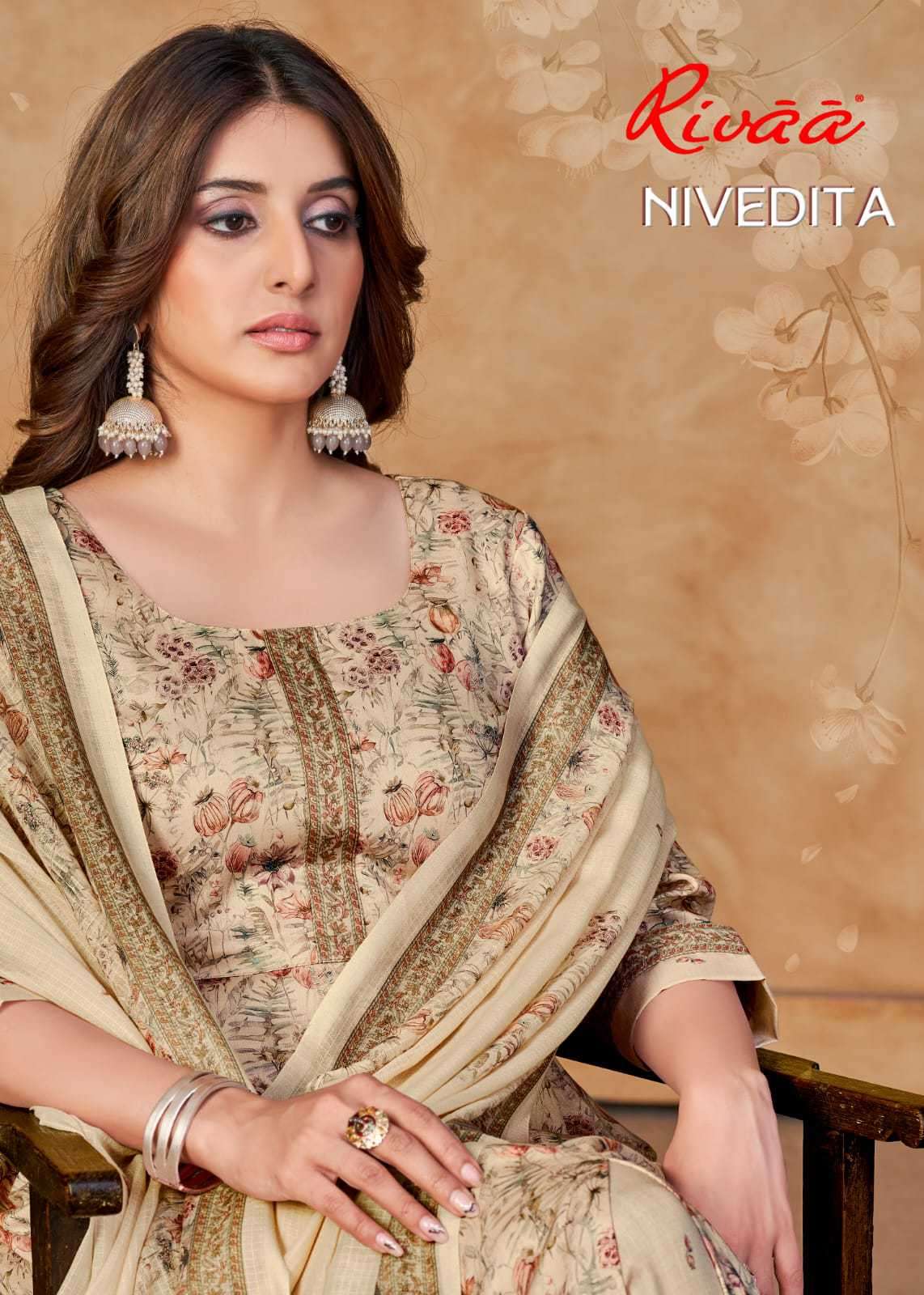 Rivaa Nivedita Jam Satin Digital Print Dress Material