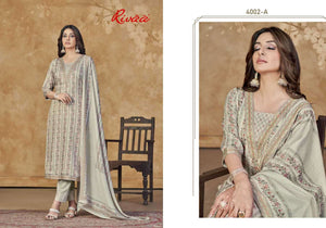 Rivaa Nivedita Jam Satin Digital Print Dress Material