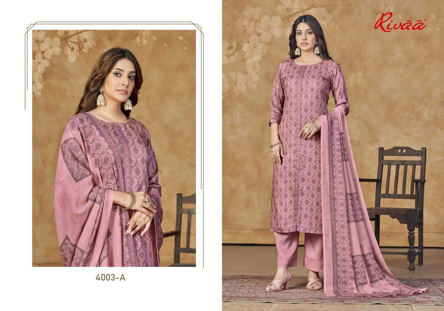 Rivaa Nivedita Jam Satin Digital Print Dress Material
