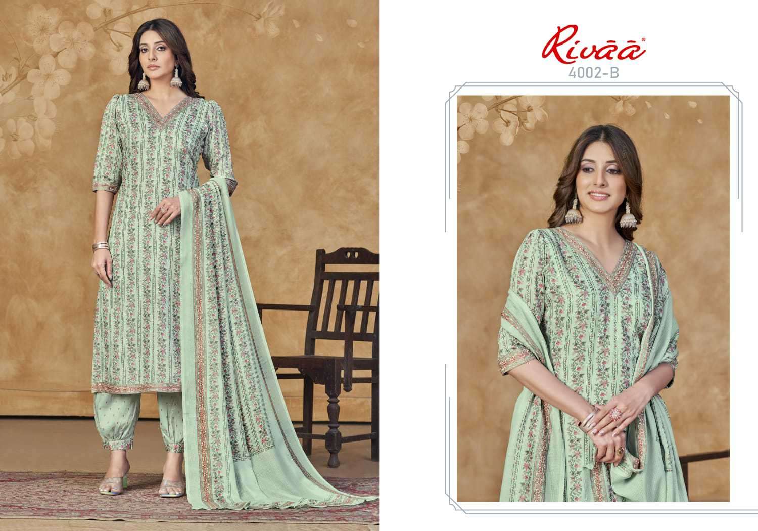 Rivaa Nivedita Jam Satin Digital Print Dress Material