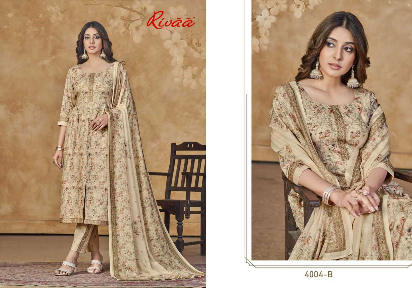 Rivaa Nivedita Jam Satin Digital Print Dress Material