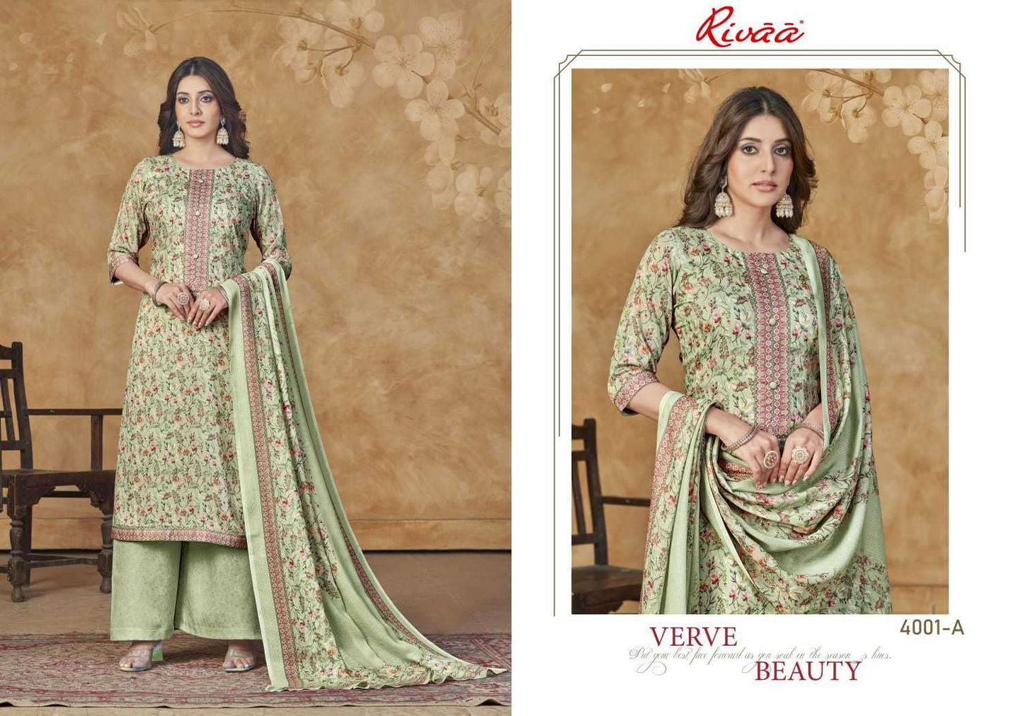 Rivaa Nivedita Jam Satin Digital Print Dress Material