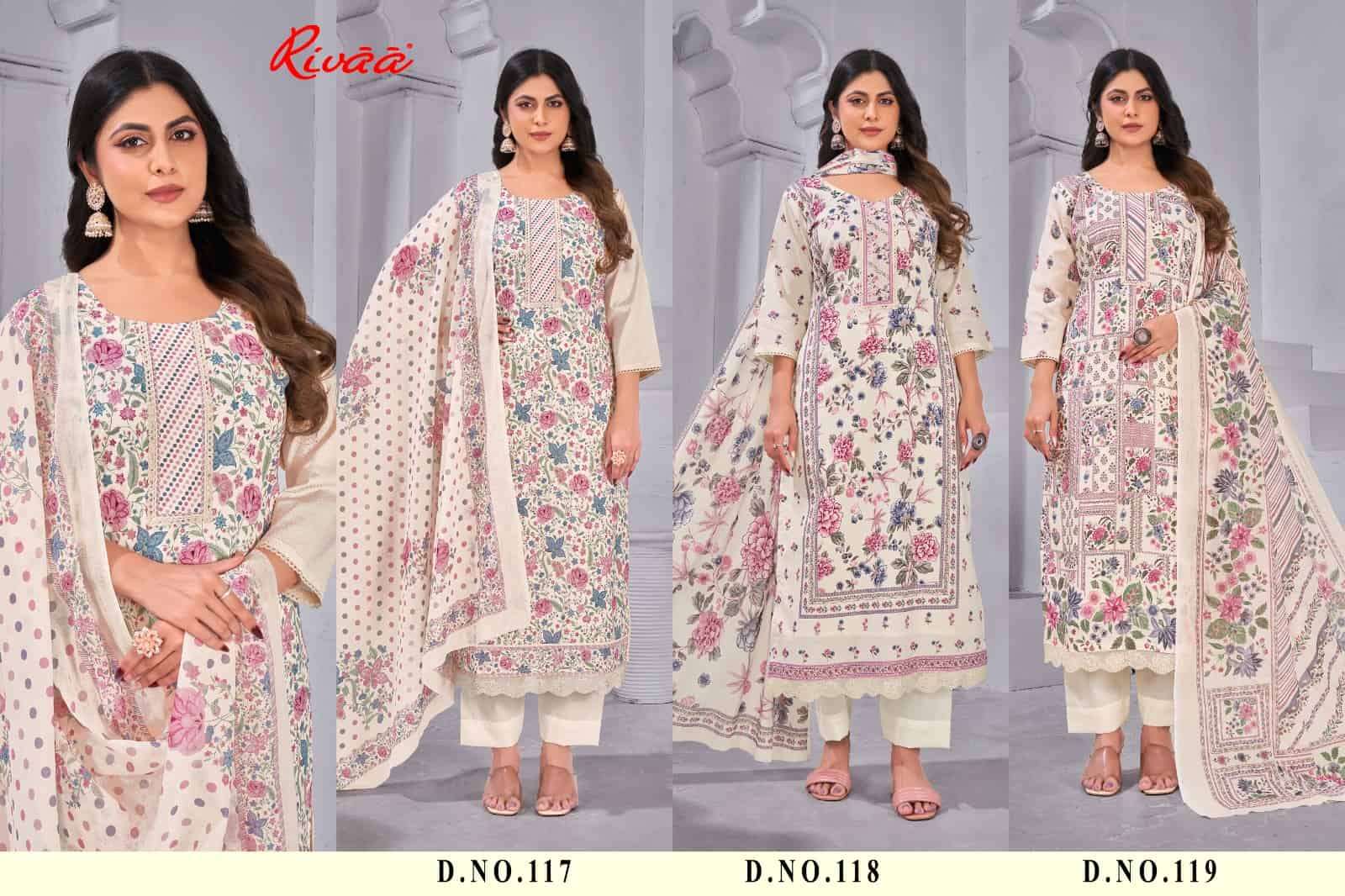 Rivaa Ruhani Butter Cotton Dress Material - Amrah Wholesale