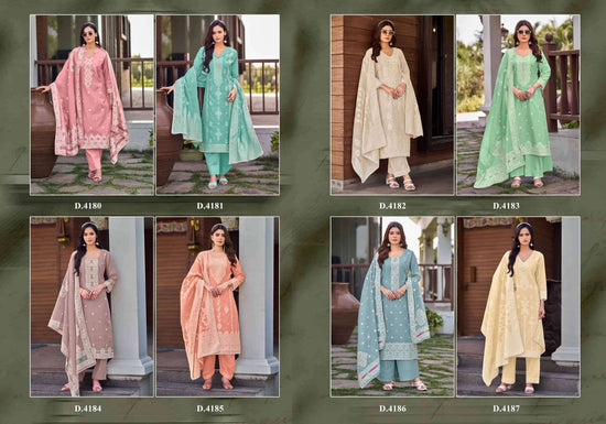 Rivaa Rutba Jaamdani Jacquard Dress Material - Amrah Wholesale