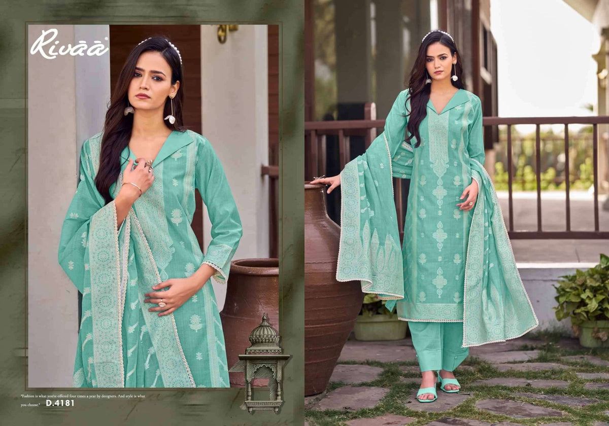 Rivaa Rutba Jaamdani Jacquard Dress Material - Amrah Wholesale