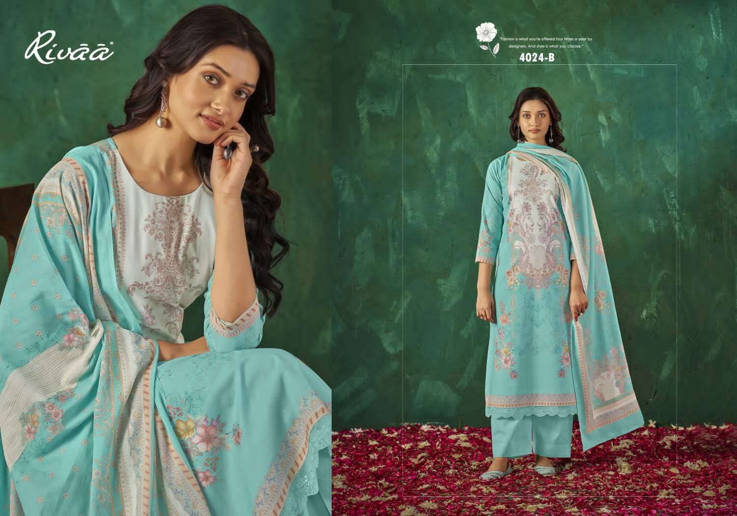 Rivaa Sabaa Vol 5 Italian Lawn Digital Print Dress Material - Amrah Wholesale