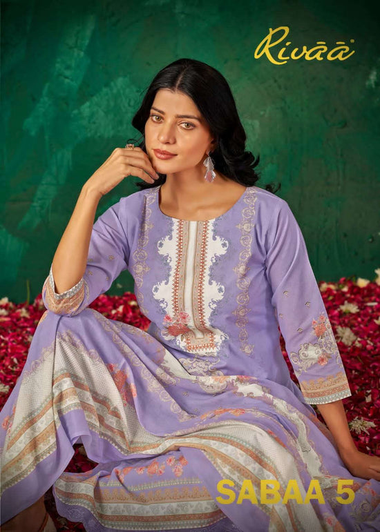 Rivaa Sabaa Vol 5 Italian Lawn Digital Print Dress Material - Amrah Wholesale