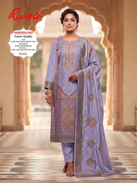 Rivaa Sabeera Skd Pure Crape Dress Material - Amrah Wholesale