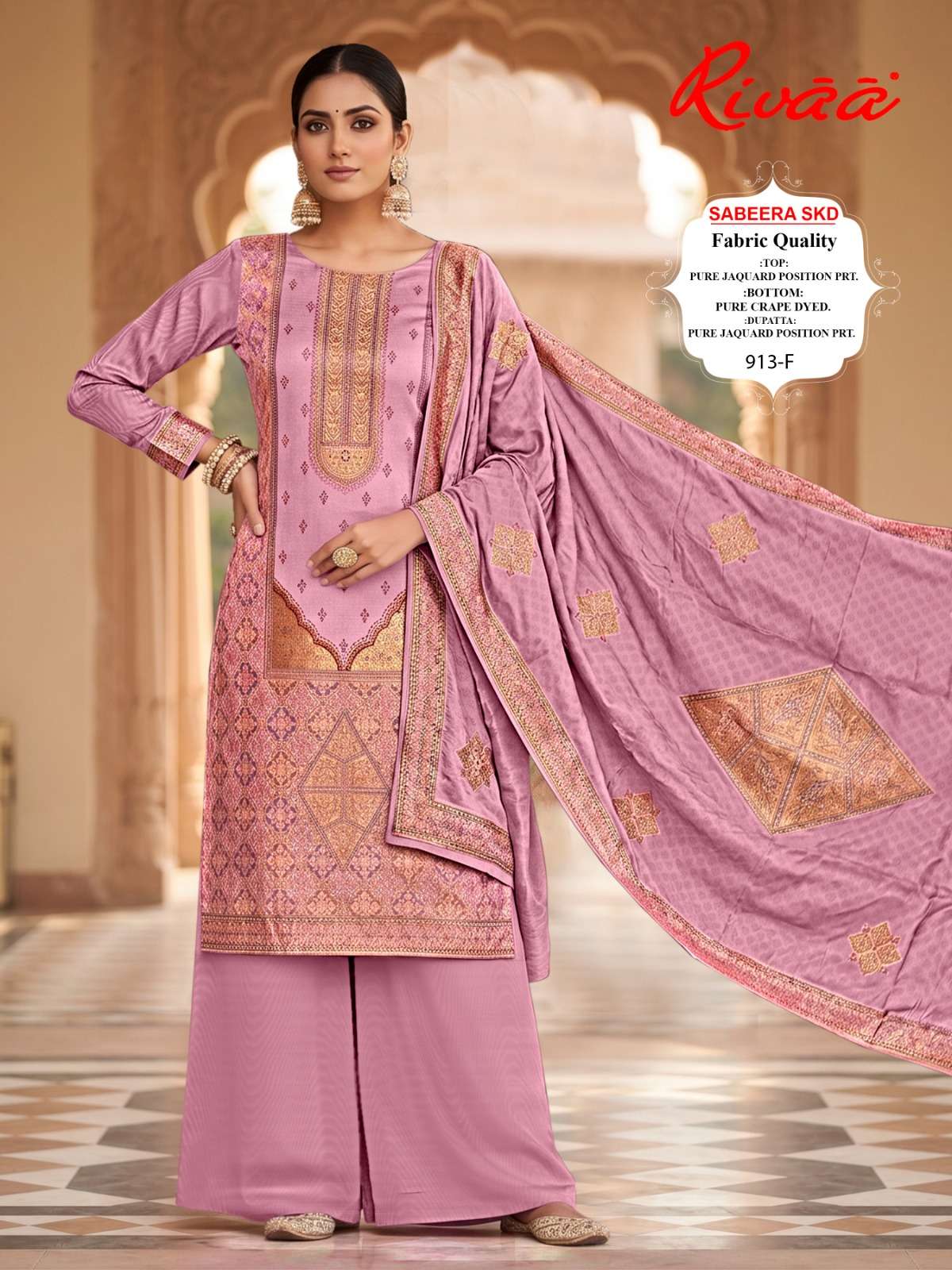 Rivaa Sabeera Skd Pure Crape Dress Material - Amrah Wholesale