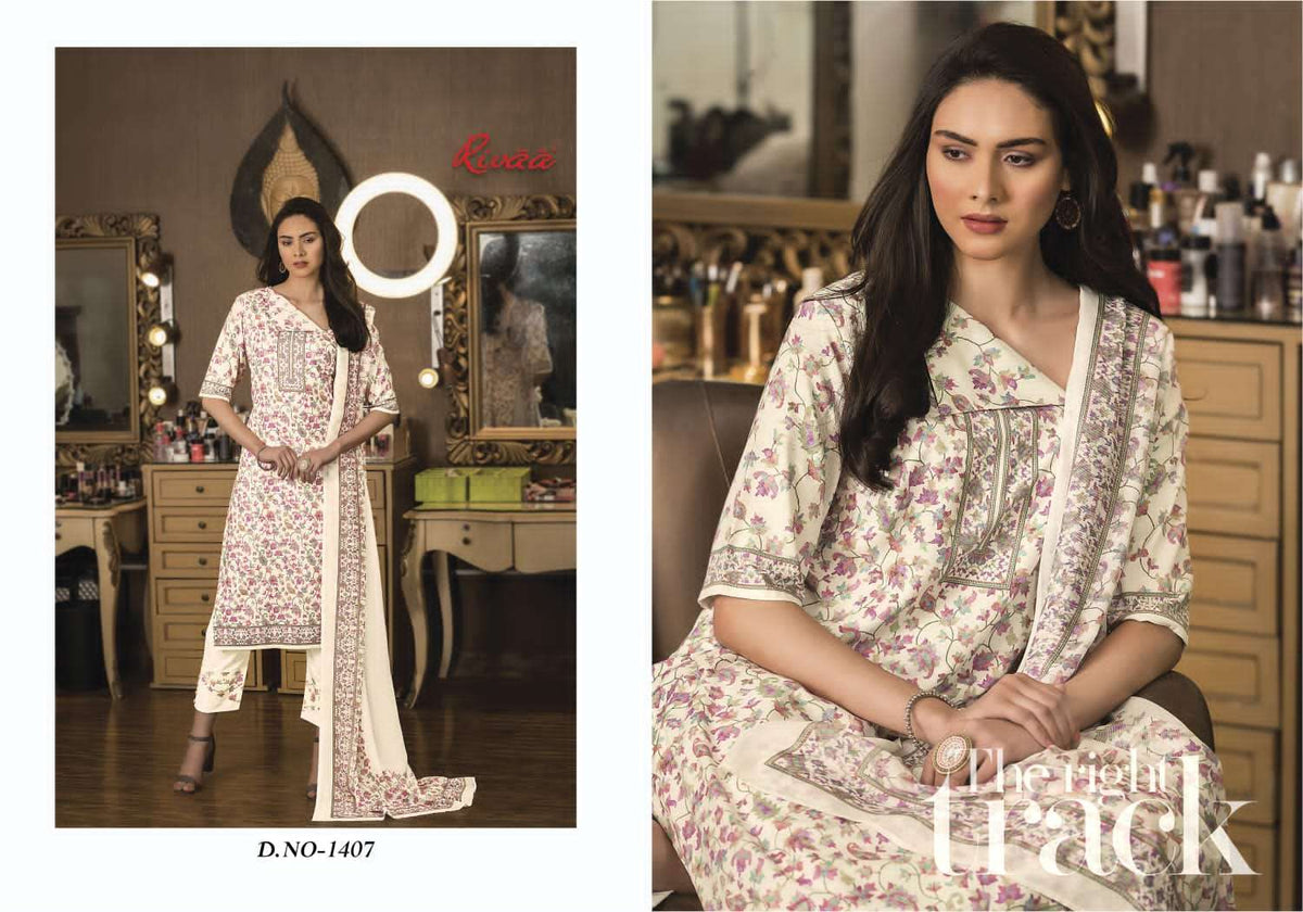 Rivaa Sana Cotton Digital Printed Dress Material - Amrah Wholesale