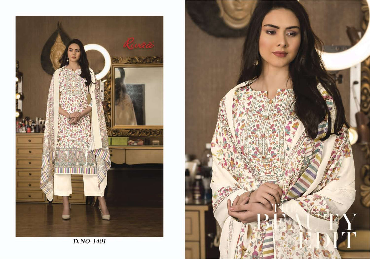 Rivaa Sana Cotton Digital Printed Dress Material - Amrah Wholesale