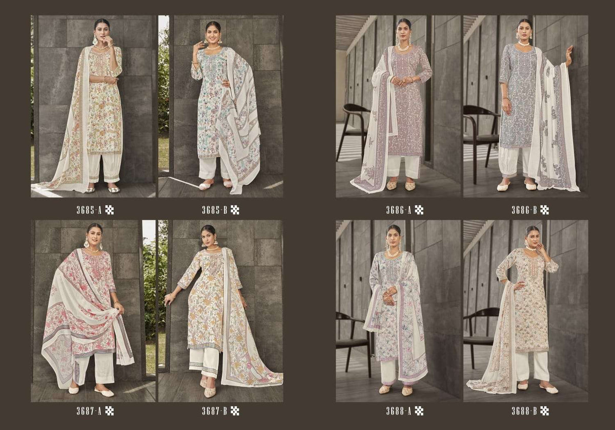 Rivaa Suprita Jam Satin Digital Printed Unstitched Dress Material - Amrah Wholesale