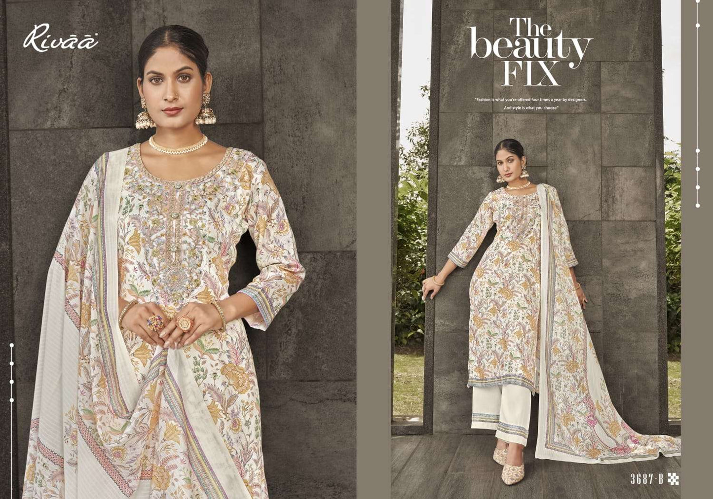 Rivaa Suprita Jam Satin Digital Printed Unstitched Dress Material