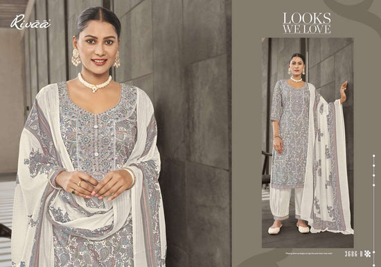 Rivaa Suprita Jam Satin Digital Printed Unstitched Dress Material