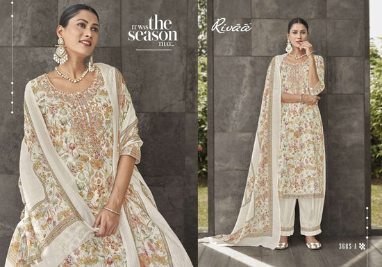Rivaa Suprita Jam Satin Digital Printed Unstitched Dress Material