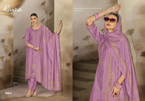 Rivaa Tessa Vol 2 Pure Bemberg Silk Dress Material - Amrah Wholesale