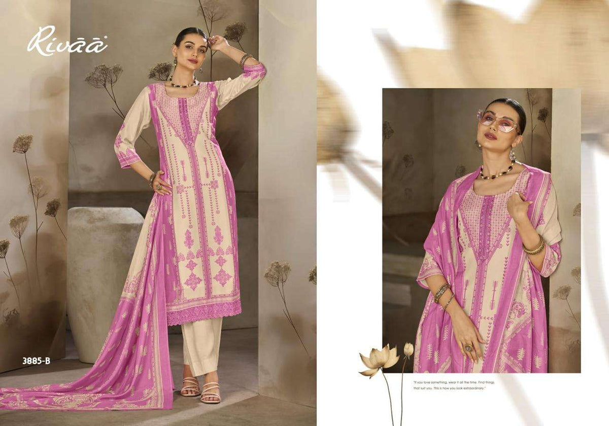 Rivaa Tessa Vol 2 Pure Bemberg Silk Dress Material - Amrah Wholesale