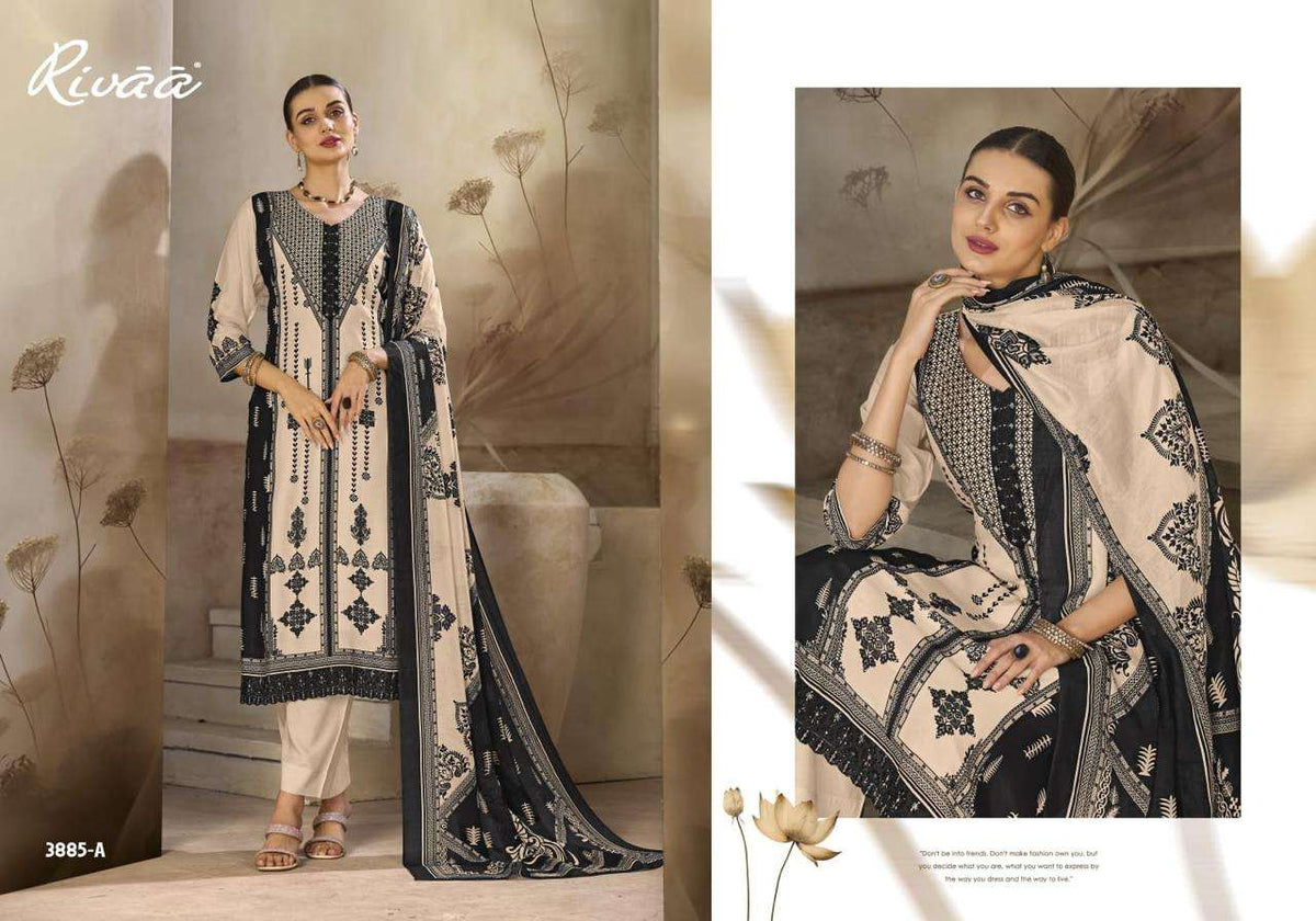 Rivaa Tessa Vol 2 Pure Bemberg Silk Dress Material - Amrah Wholesale