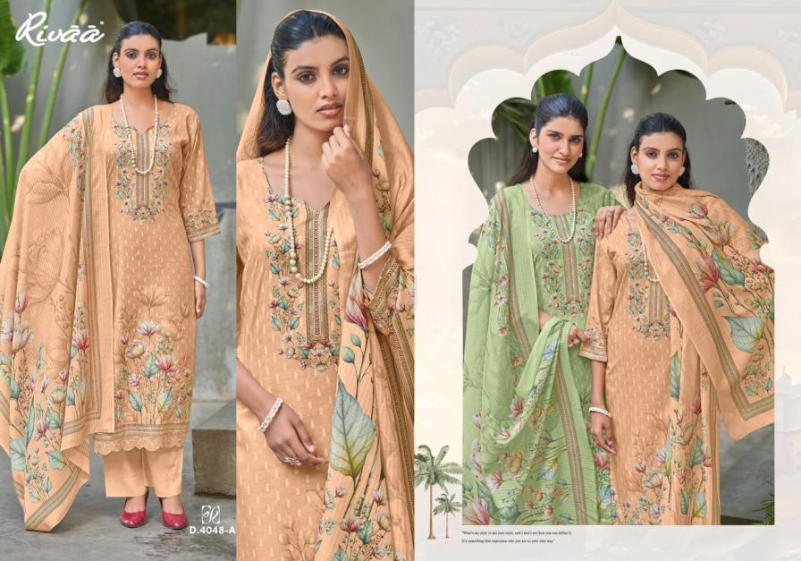 Rivaa Trends Ayena Cotton Digital Print Dress Material
