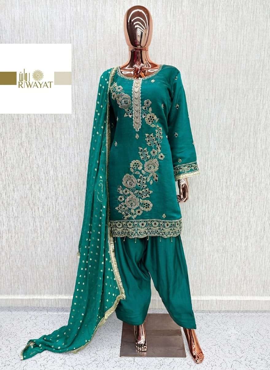 RIWAYAT 020 Series Pure Viscose Satin Stitched Salwar Suit Set - Amrah Wholesale
