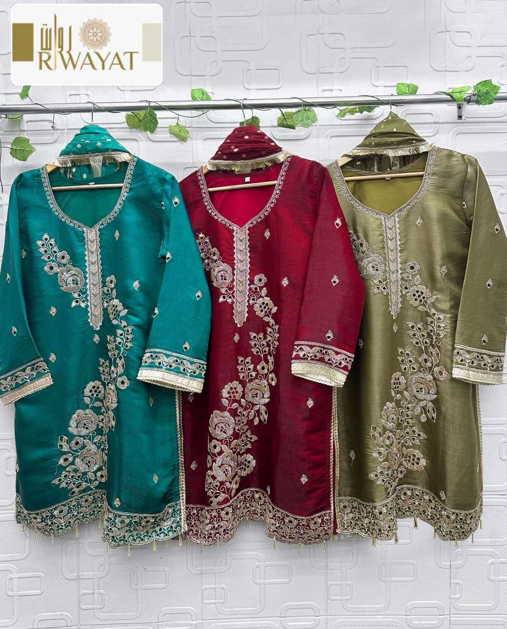 RIWAYAT 020 Series Pure Viscose Satin Stitched Salwar Suit Set - Amrah Wholesale