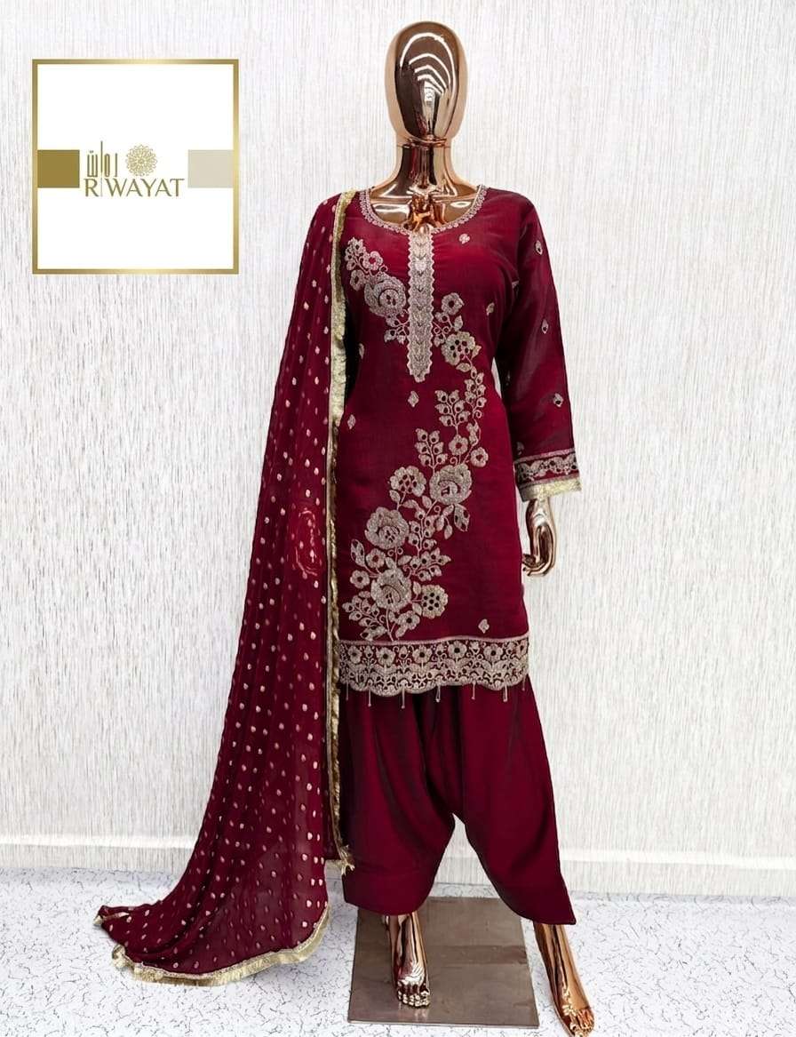 RIWAYAT 020 Series Pure Viscose Satin Stitched Salwar Suit Set - Amrah Wholesale