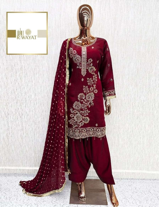 RIWAYAT 020 Series Pure Viscose Satin Stitched Salwar Suit Set - Amrah Wholesale