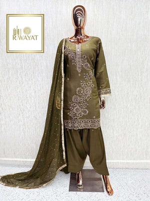 RIWAYAT 020 Series Pure Viscose Satin Stitched Salwar Suit Set - Amrah Wholesale