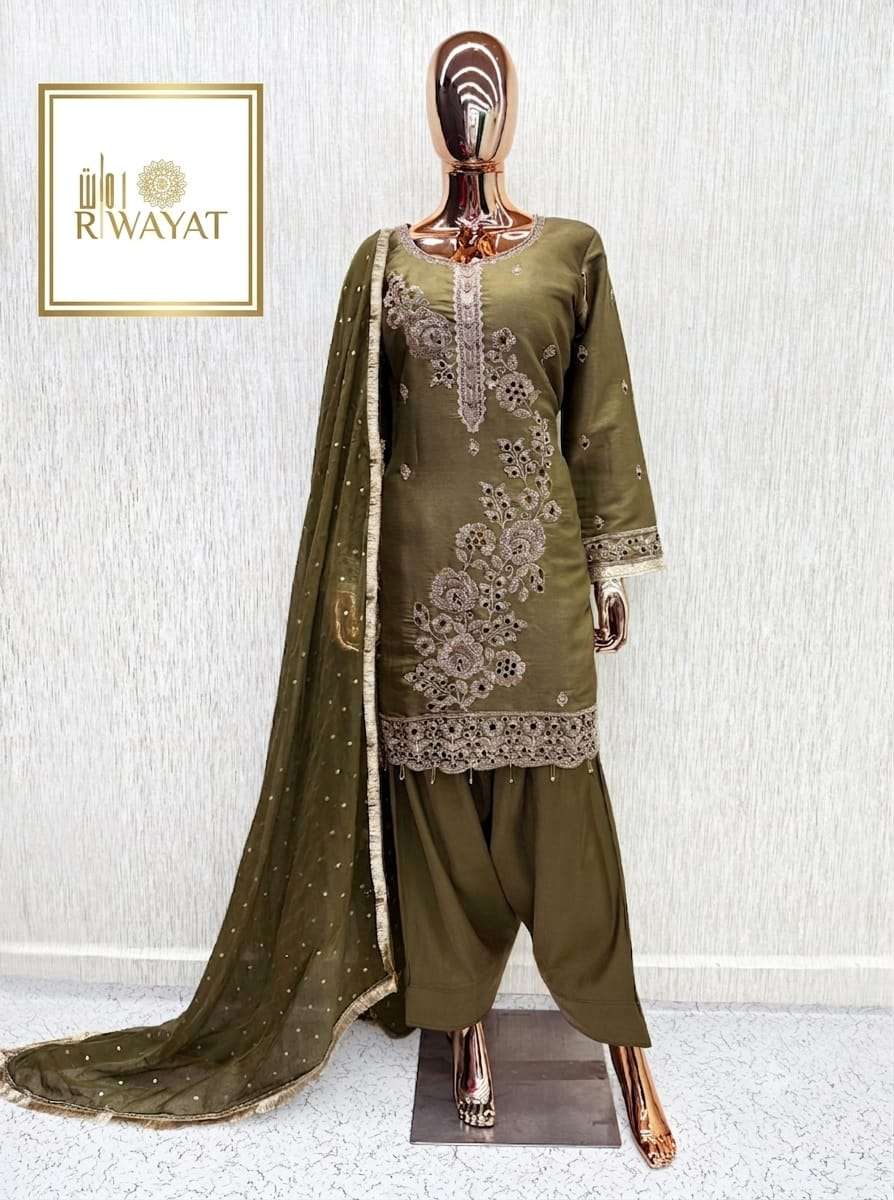 RIWAYAT 020 Series Pure Viscose Satin Stitched Salwar Suit Set - Amrah Wholesale
