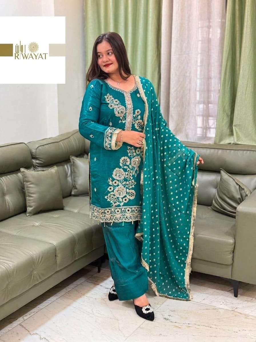 RIWAYAT 020 Series Pure Viscose Satin Stitched Salwar Suit Set - Amrah Wholesale