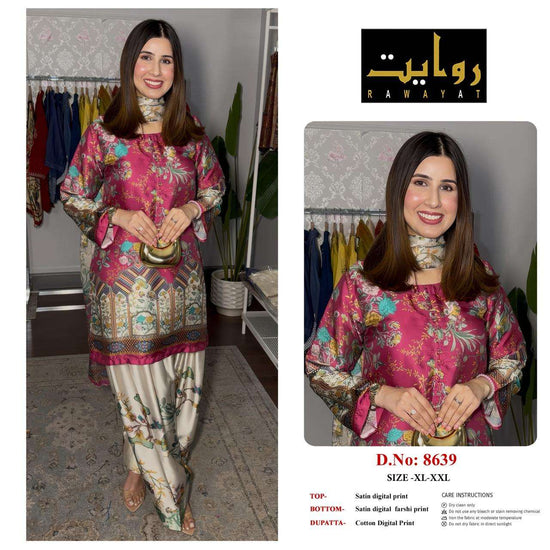 RIWAYAT 8613 to 8666 Satin Printed Premium Dresses
