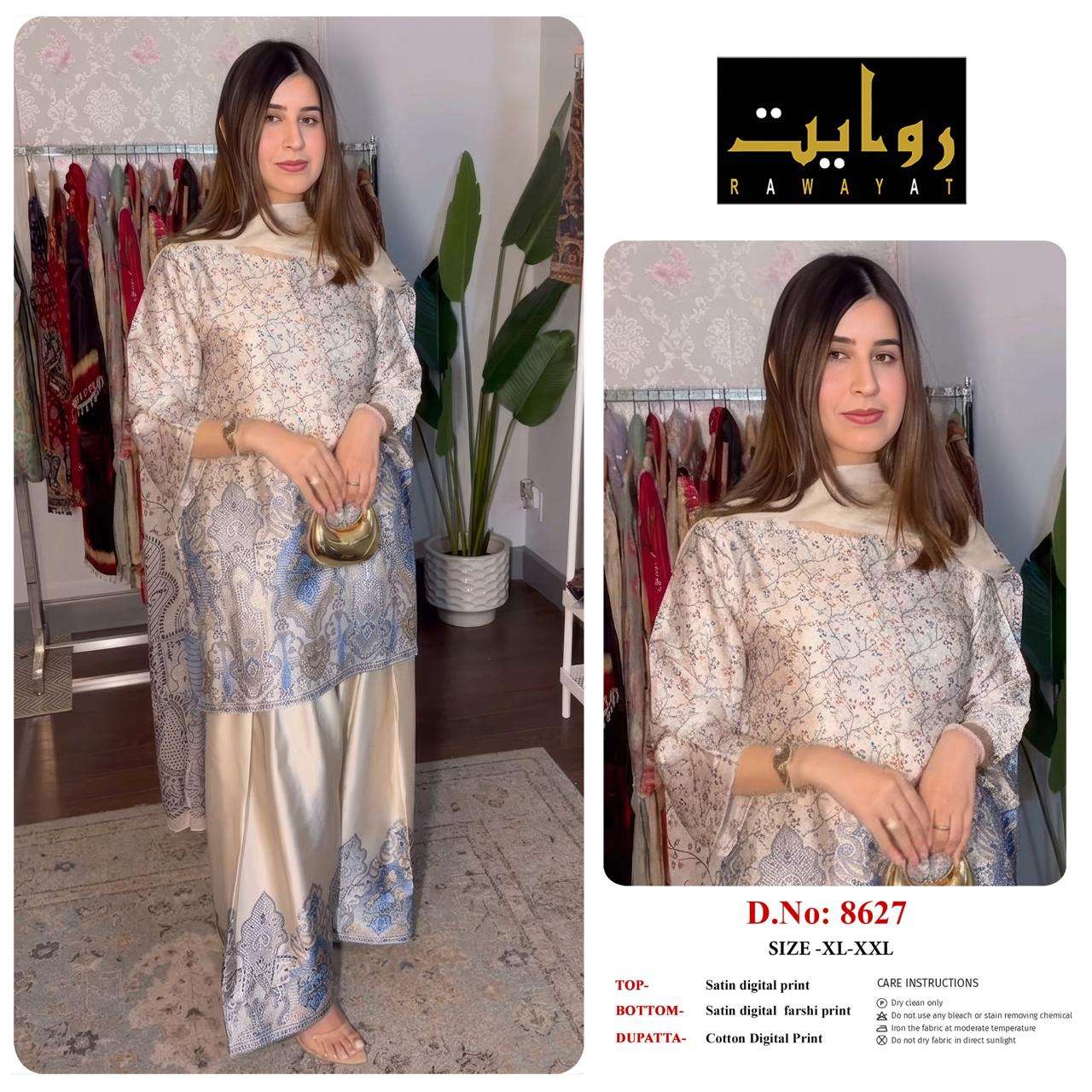 RIWAYAT 8613 to 8666 Satin Printed Premium Dresses