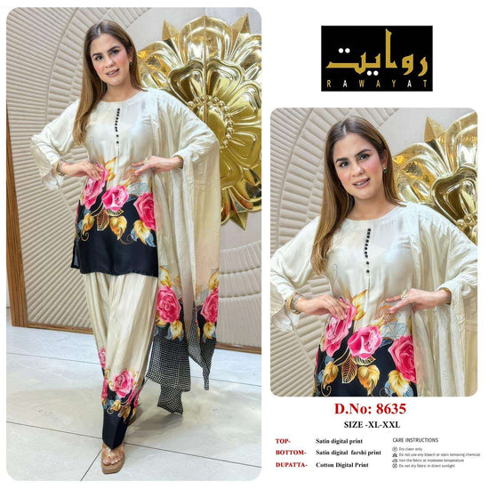 RIWAYAT 8613 to 8666 Satin Printed Premium Dresses