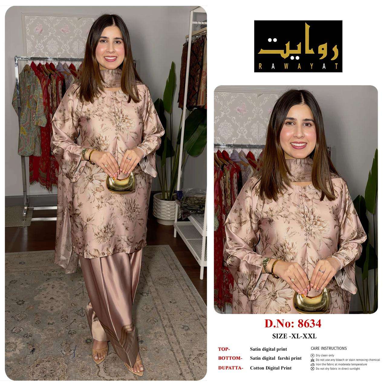 RIWAYAT 8613 to 8666 Satin Printed Premium Dresses