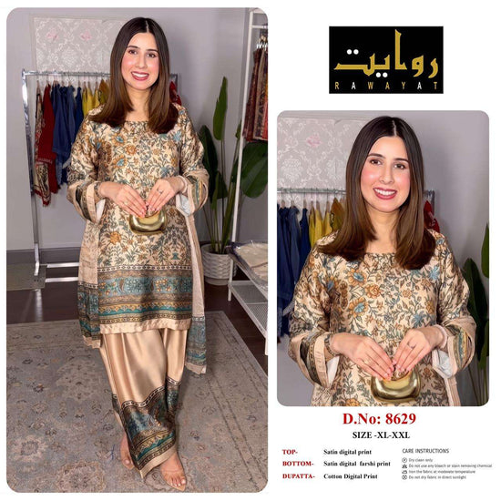 RIWAYAT 8613 to 8666 Satin Printed Premium Dresses