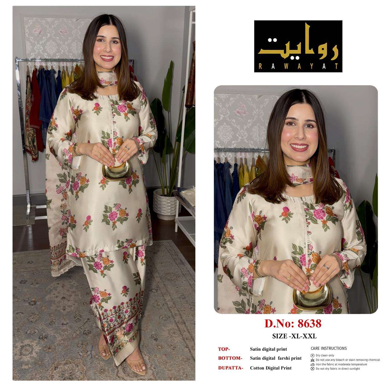 RIWAYAT 8613 to 8666 Satin Printed Premium Dresses
