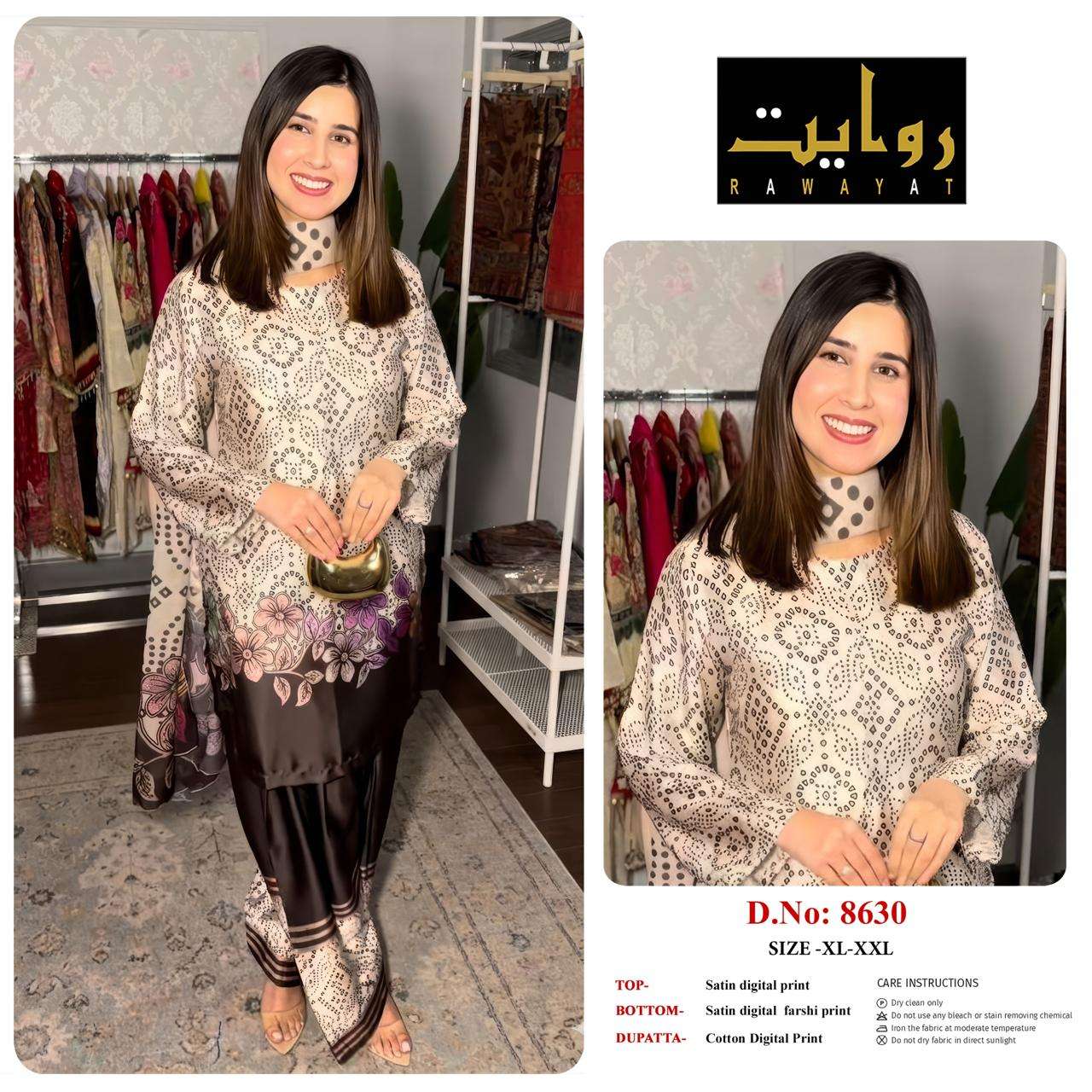 RIWAYAT 8613 to 8666 Satin Printed Premium Dresses