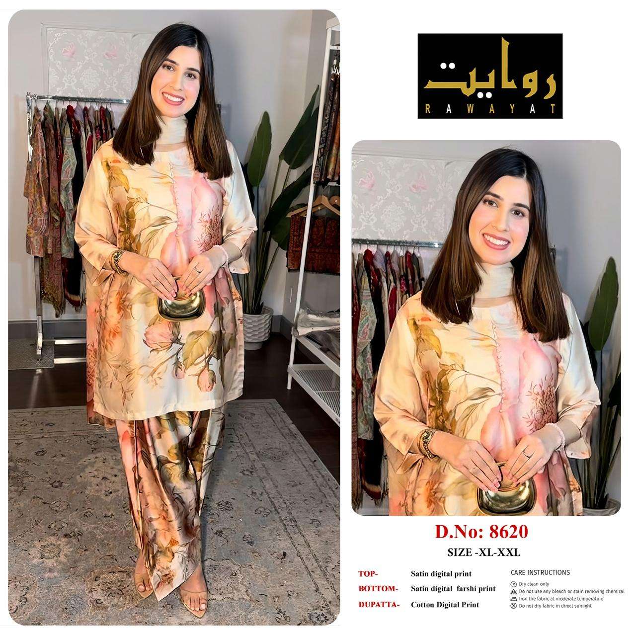 RIWAYAT 8613 to 8666 Satin Printed Premium Dresses