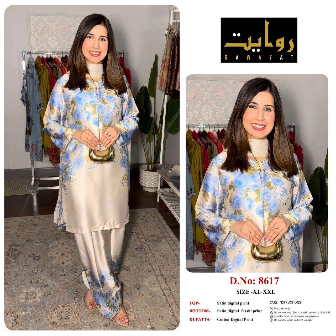 RIWAYAT 8613 to 8666 Satin Printed Premium Dresses